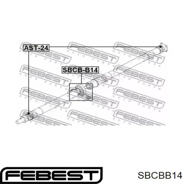 SBCBB14 Febest suspensión, árbol de transmisión