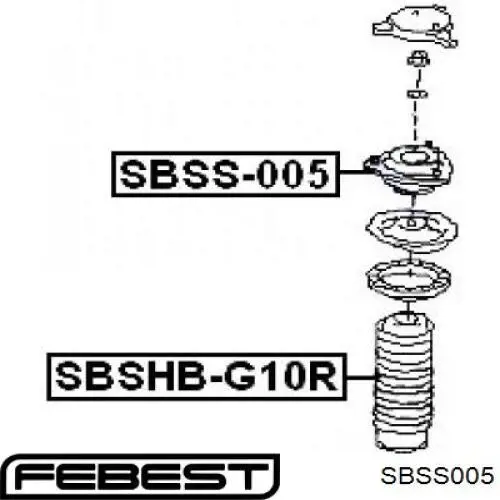 SBSS005 Febest copela de amortiguador trasero