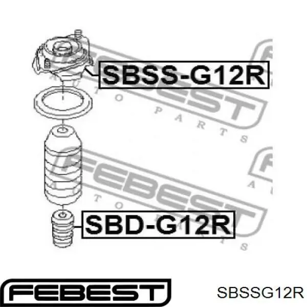 SBSSG12R Febest copela de amortiguador trasero