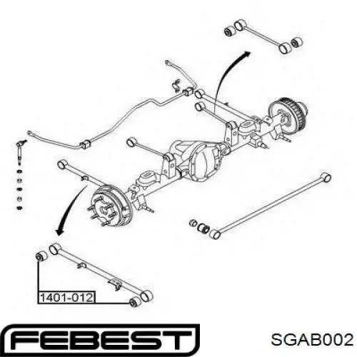 Buje del brazo longitudinal superior trasero SGAB002 Febest