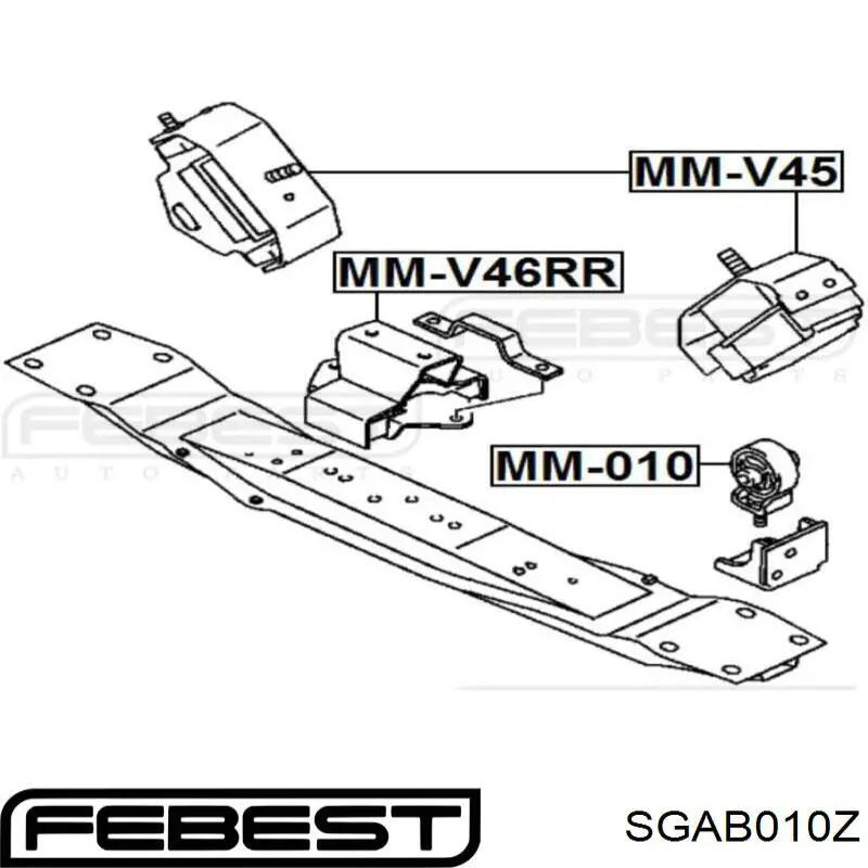 SGAB010Z Febest Buje de mangueta trasera