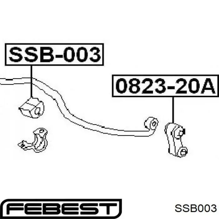 SSB003 Febest casquillo de barra estabilizadora delantera