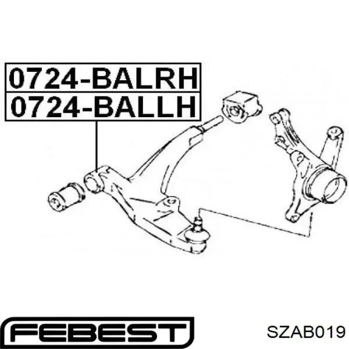 SZAB019 Febest silentblock de suspensión delantero inferior