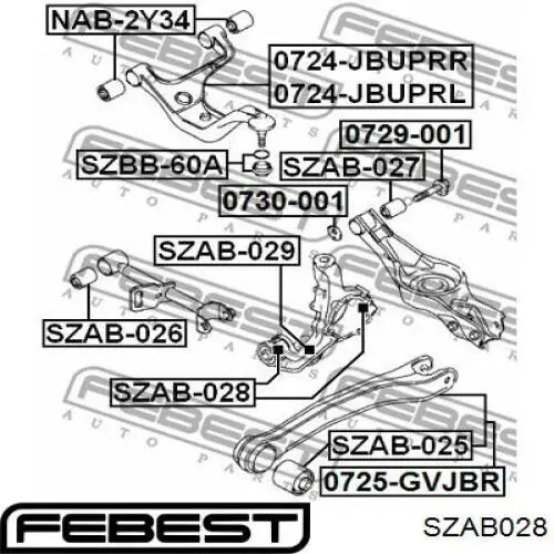 Buje de mangueta trasera Febest SZAB028