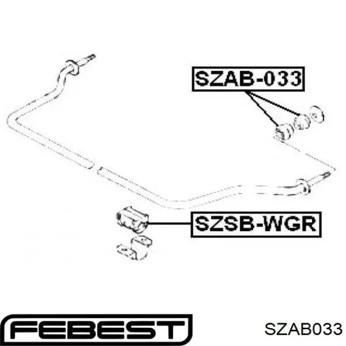 SZAB033 Febest soporte de estabilizador delantero exterior