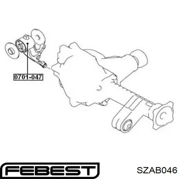 Comprar SZAB046 Febest Buje de la traviesa de montaje del diferencial delantero izquierdo