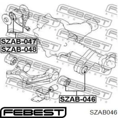 Buje de la traviesa de montaje del diferencial delantero izquierdo SZAB046 Febest