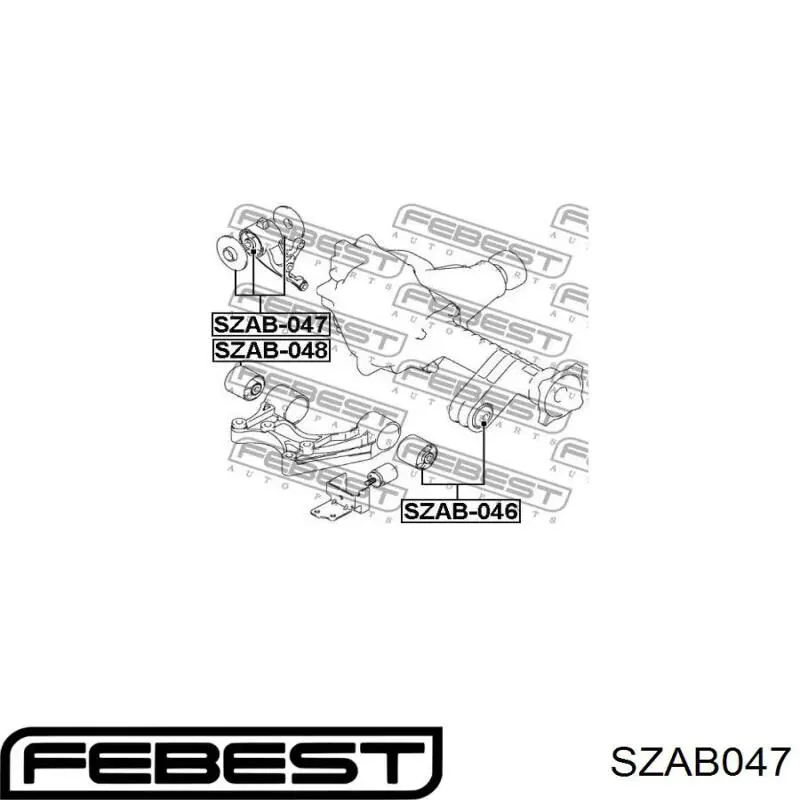 SZAB047 Febest silentblock,suspensión, cuerpo del eje delantero, derecho