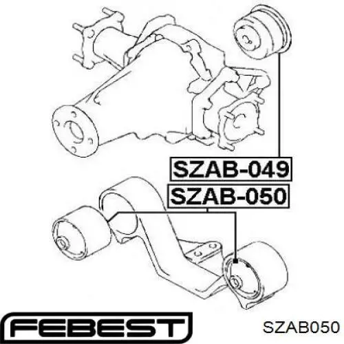 SZAB050 Febest silentblock,suspensión, cuerpo del eje trasero, delantero