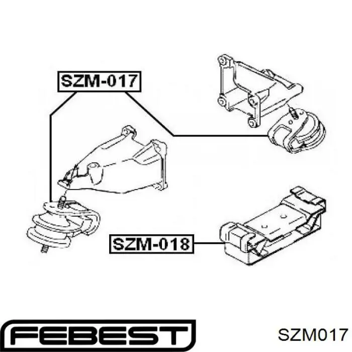 SZM017 Febest soporte de motor, izquierda / derecha