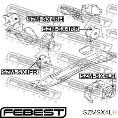SZMSX4LH Febest soporte motor izquierdo