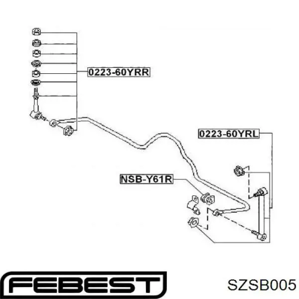 Silentblock en barra de amortiguador trasera Suzuki Jimny FJ