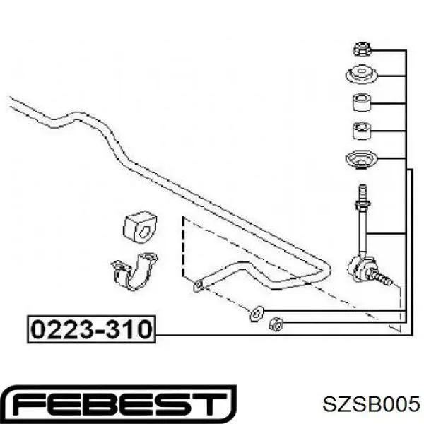 Silentblock en barra de amortiguador trasera Suzuki Jimny FJ