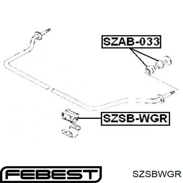 SZSBWGR Febest casquillo de barra estabilizadora delantera