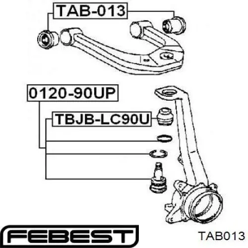 TAB-013 Febest silentblock de brazo de suspensión delantero superior