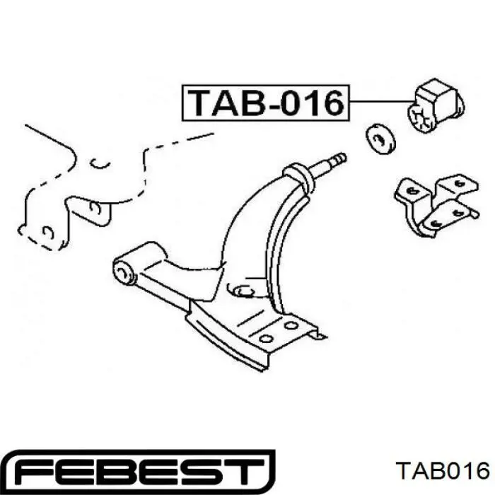 TAB-016 Febest silentblock de suspensión delantero inferior