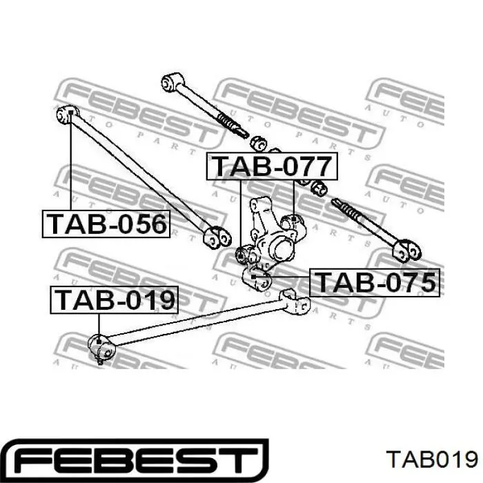 Comprar TAB019 Febest Buje del brazo longitudinal trasero