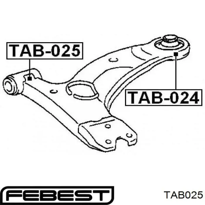 TAB025 Febest silentblock de suspensión delantero inferior