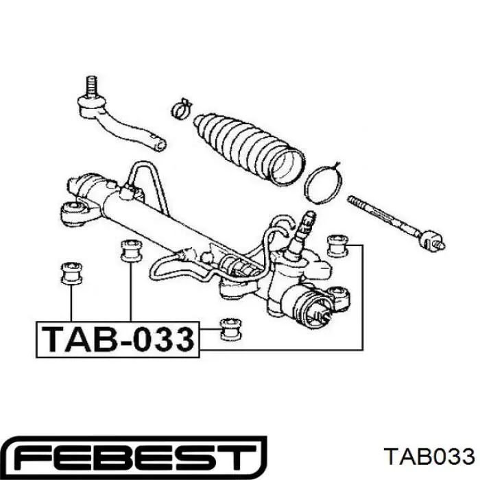 Silentblock de montaje del caja De Direccion para Toyota Avensis (T25)