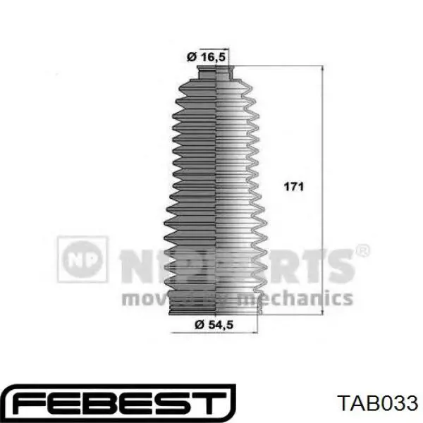 Comprar TAB033 Febest Silentblock de montaje de la cremallera de dirección