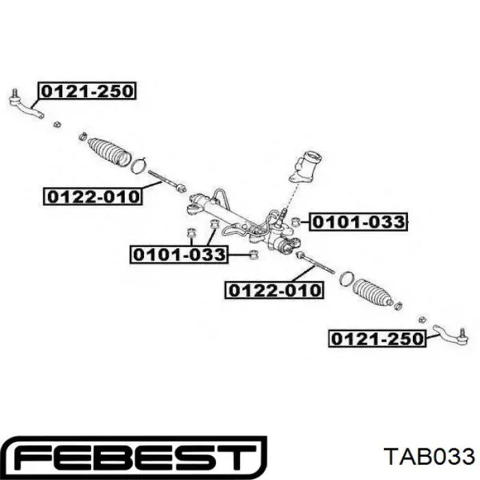 Silentblock de montaje de la cremallera de dirección TAB033 Febest