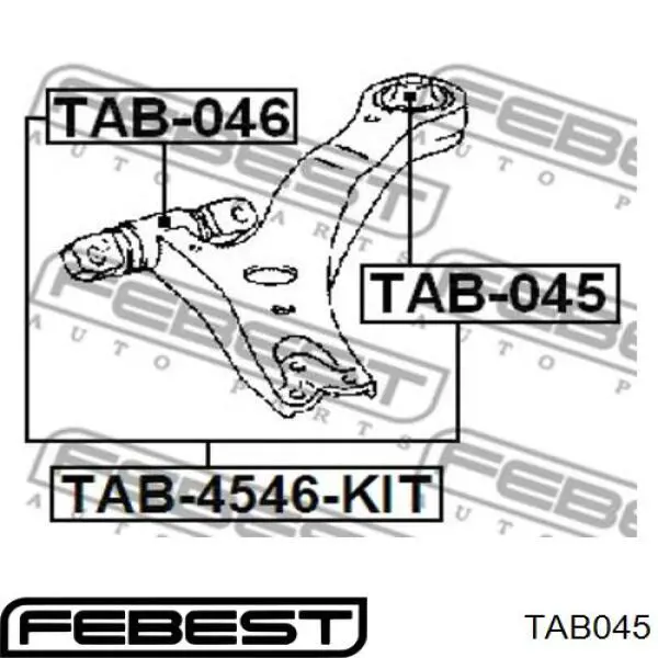 TAB045 Febest Silentblock de brazo de suspensión delantero inferior