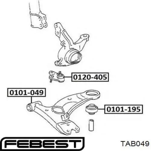TAB049 Febest silentblock de suspensión delantero inferior