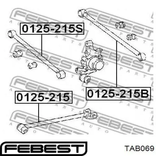 Silentblock de brazo transversal de suspensión trasera TAB069 Febest