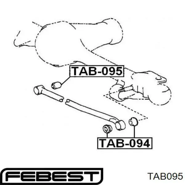 TAB-095 Febest silentblock de brazo suspensión delantero transversal