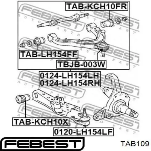 Silentblock del brazo de suspensión TAB109 Febest