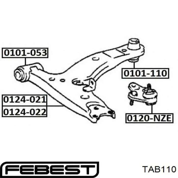 Silentblock suspension Febest TAB110