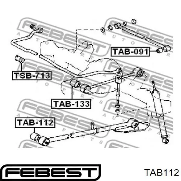 TAB-112 Febest suspensión, brazo oscilante trasero inferior