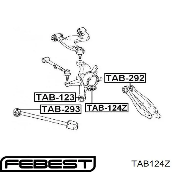 TAB-124Z Febest silentblock de mangueta trasera