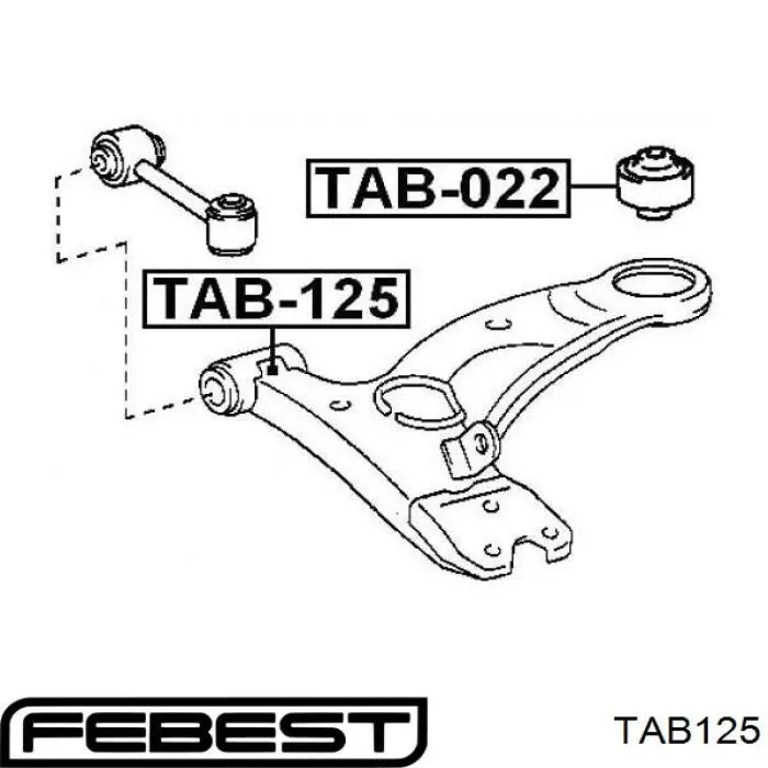 TAB125 Febest silentblock de suspensión delantero inferior