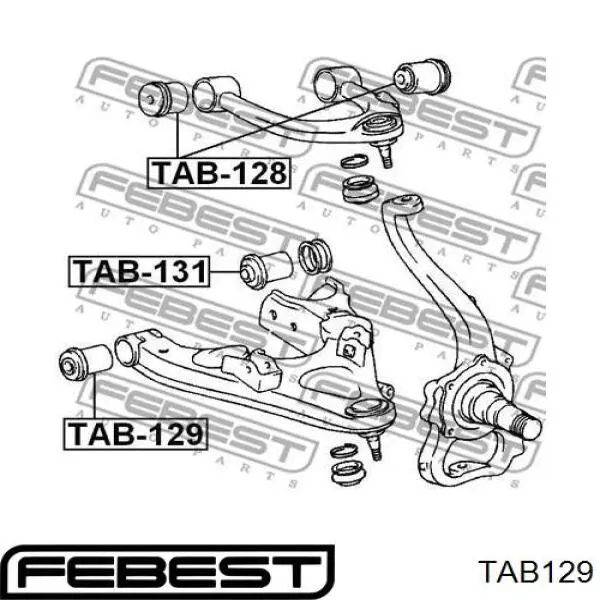 TAB129 Febest silentblock de suspensión delantero inferior