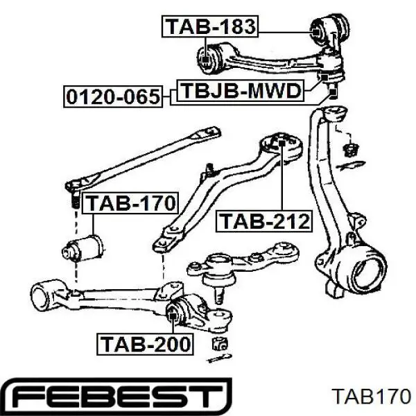 TAB-170 Febest silentblock de suspensión delantero inferior