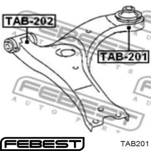 TAB-201 Febest silentblock de suspensión delantero inferior
