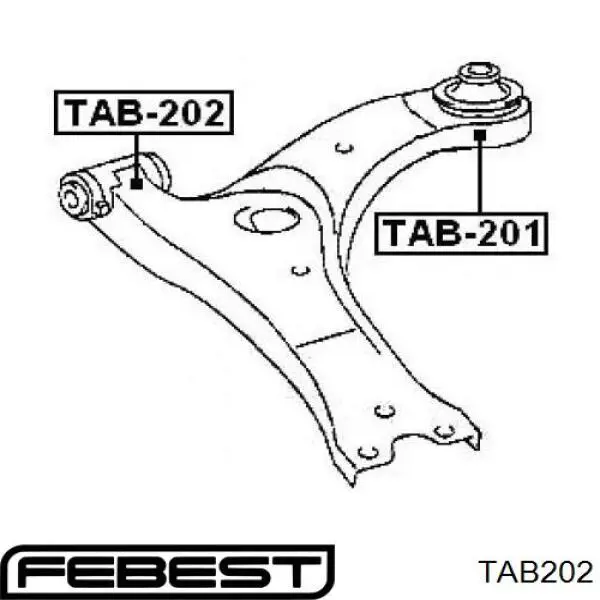 TAB-202 Febest silentblock de suspensión delantero inferior