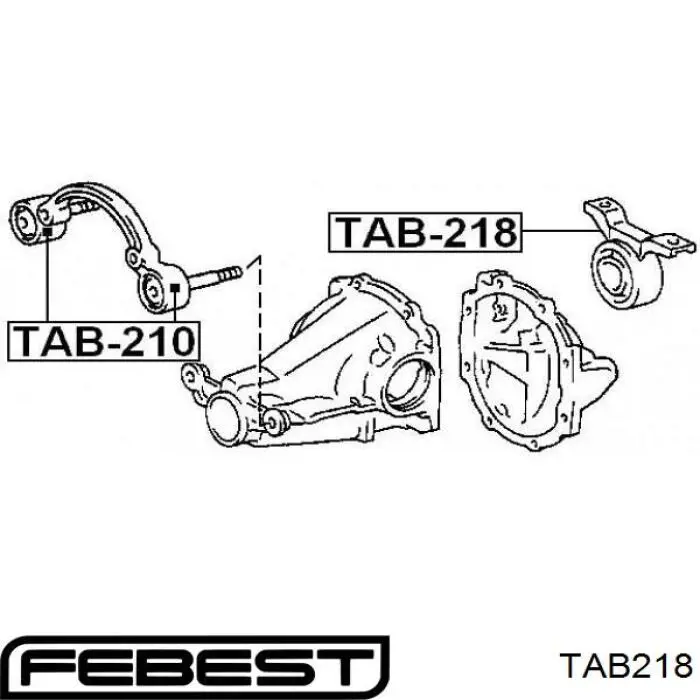 Comprar TAB218 Febest Soporte trasero del diferencial trasero