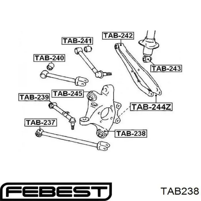 Comprar TAB238 Febest Buje de mangueta trasera