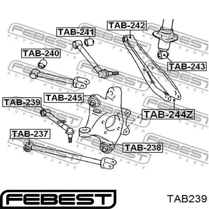 Comprar TAB239 Febest Silentblock de brazo transversal de suspensión trasera