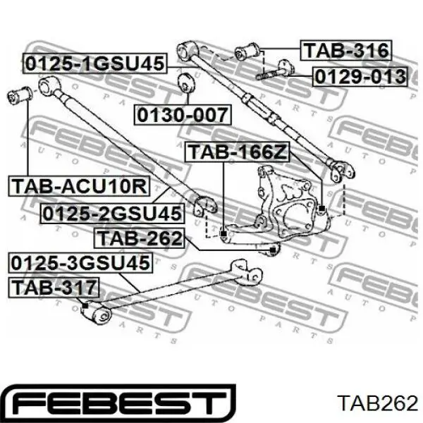 Comprar TAB262 Febest Buje de mangueta trasera