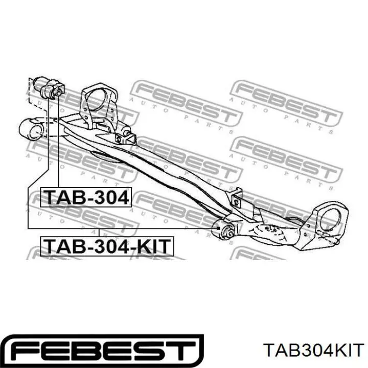 TAB304KIT Febest suspensión, cuerpo del eje trasero