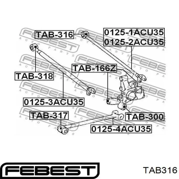 Comprar TAB316 Febest Buje del brazo transversal trasero