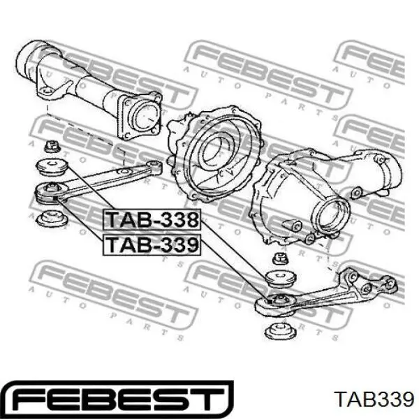 TAB339 Febest silentblock,suspensión, cuerpo del eje delantero, delantero