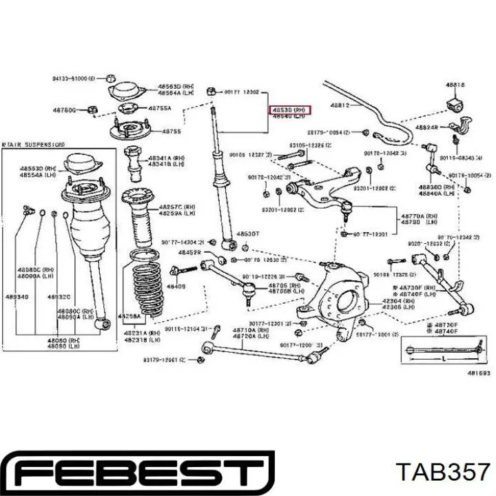 TAB357 Febest silentblock de amortiguador trasero