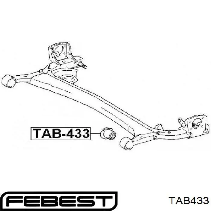 TAB-433 Febest suspensión, cuerpo del eje trasero