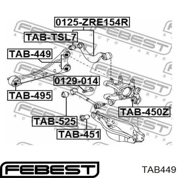 Comprar TAB449 Febest Buje trasero del brazo longitudinal trasero