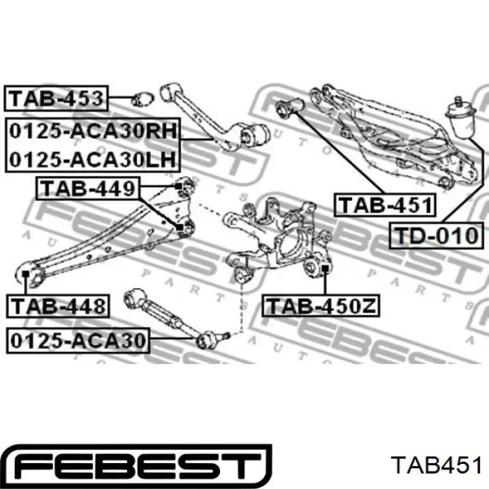 Comprar TAB451 Febest Buje del brazo inferior trasero