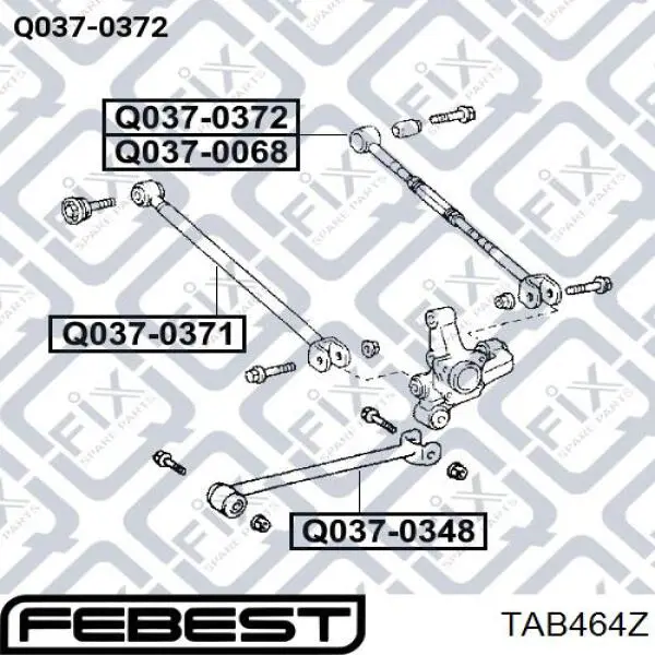 Comprar TAB464Z Febest Silentblock de brazo transversal de suspensión trasera